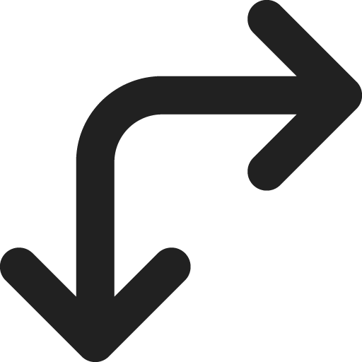 Arrow Turn Bidirectional Down Right Icon Svg Png Free Download