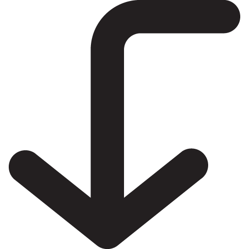 Corner left down icon svg png free download