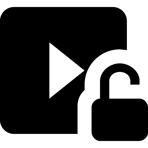 Play box lock open icon svg png free download